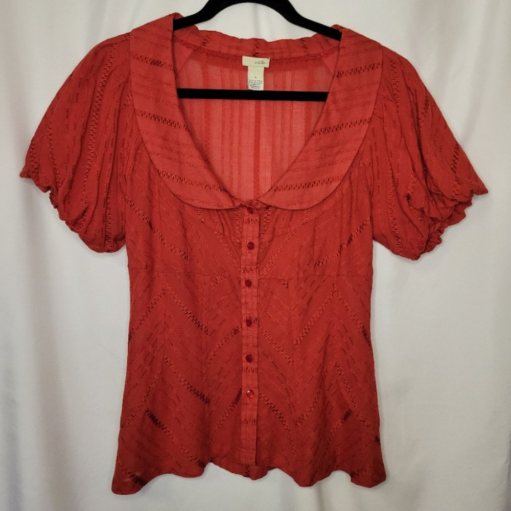 Anthropologie Odille Red Blouse Size 6